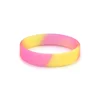 Custom Double Color Motivational Rubber Bracelet Bangle Silicon Elastic Wristband