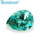 New product blue green color pear shape cubic zirconia special color cz loose gemstone