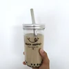 24oz reusable glass bubble tea cup with 12mm straw
