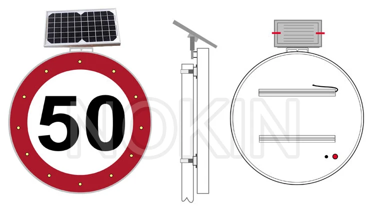 Road Safety  Spanish Alto Pare Signal Board Flashing Powered Solar Road Led Stop Sign