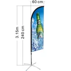 advertising custom aluminum fiberglass promotion event banner single exhibition knife logo beach teardrop feather flag