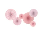 2020 Wholesale Handmade Hanging patrn Paper fan set for Birthday,Wedding,Valentine party decoration 6pcs/pack