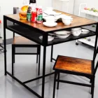 Dinning Set Table Dinning Set Modern Square Rustic Retro Industrial Wood Metal Frame Dinning Table Set For Dinning Room