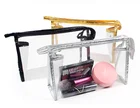 Clear cosmetic bag with custom logo women transparent toiletry for travel pvc makeup bag