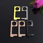OEM / ODM Metal Key edc Handsfree Door Handle Opener Tool Set Hygiene Brass No Touch Hands Free Door Opener Keychain