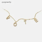 Gold Pendant 26 Alphabet Letter 18k Gold Plated Pendant Necklace Magical Jewelry DIY Initial Pendant