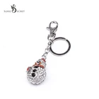 Cheap Promotional Cute Metal Zinc Alloy Snowman Cartoon Shaped Design Keychain For Christmas