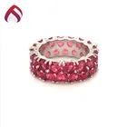 Engagement Jewelry Silver Rings For Women 925 Silver Jewelry Ring With Created Ruby For Women Rg86517cs-1