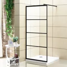 Wet room bathroom frameless black tempered glass shower screens walk in bath shower enclosures shower doors
