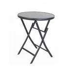 Folded Round Table Iron OUTDOOR DIA60CM BISTRO ROUND IRON FOLDING TABLE