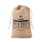 Custom printing cheap promotional eco-friendly dust natural jute drawstring gift bag