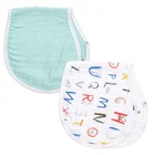 New Arrival Natural Bamboo Cotton Baby Bib Baby Supplies 2-pack Set Baby Burp Cloths
