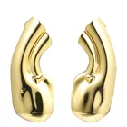 Copper 2020 High Quality 18K Gold Plated BRASS Earlobe Clip Earrings E191121