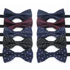 Wholesale custom made children's primary school bow tie bright ployster jacquard anchor patterns bow ties