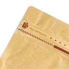 Flat Bottom Aluminum Foil Ziplock Kraft Paper Coffee Bag with Valve Food Packaging Pouch