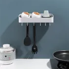 Home decor storage rack with hooks bathroom kitchen wall mounted plastic hook bathroom accessories