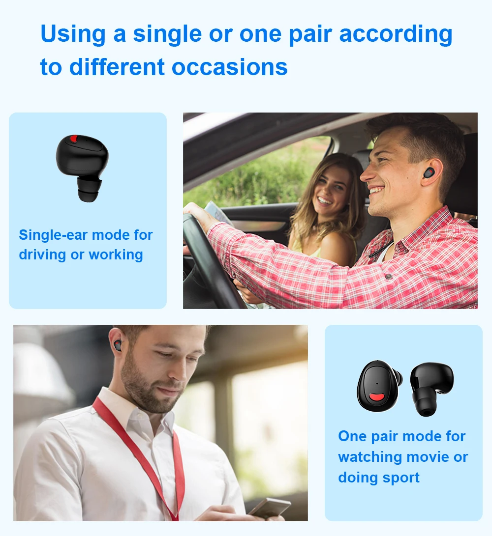 New Bee NB-T01 Wireless V5.0 TWS Earphone with Charging Case - ANKUX.COM