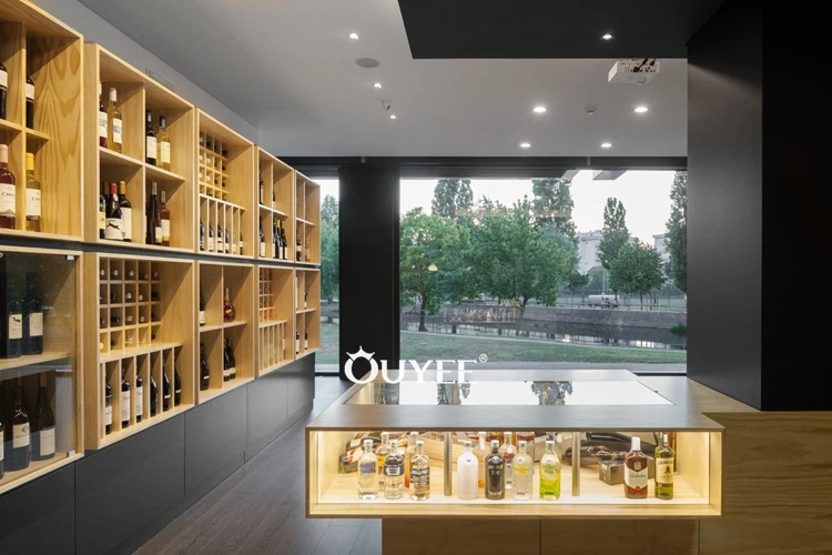 Closest Shelving Modern Wine Display Cabinet Wooden Wine Cabinet Liquor Store Equipment