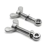 Butterfly Nut and Eye Screw Bolt Stainless steel eye bolt with wing nut