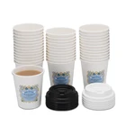 manufacturer wholesale custom logo disposable single wall paper coffee cups with lids