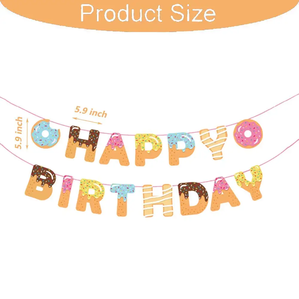 sweet donut happy birthday banner donut themed party tea party