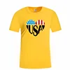 cheap wholesale no label 100% cotton grey t shirt oem logo custom graphic printing usa flag t shirt