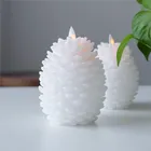 Good quality eco-friendly electric decorative pine cone shape led candles with remote control
