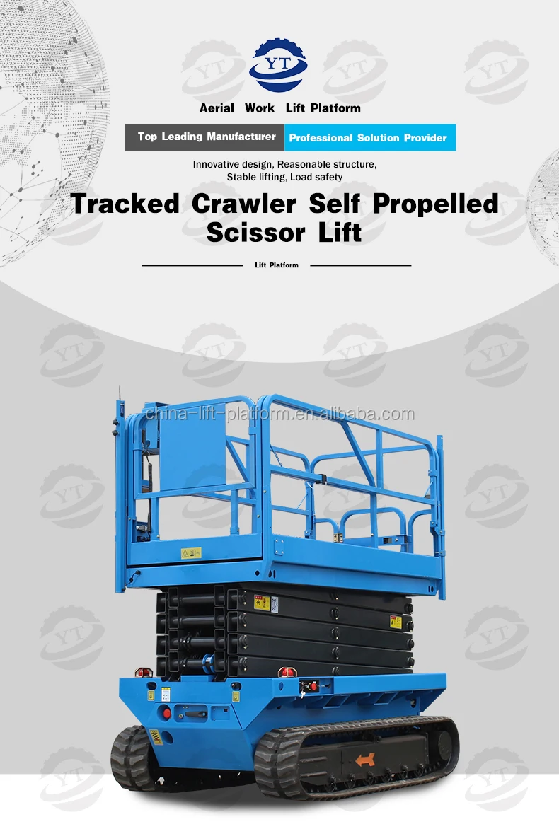 New 6m 8m Crawler Self Propelled Scissor Lift Track Type Scissor Lift