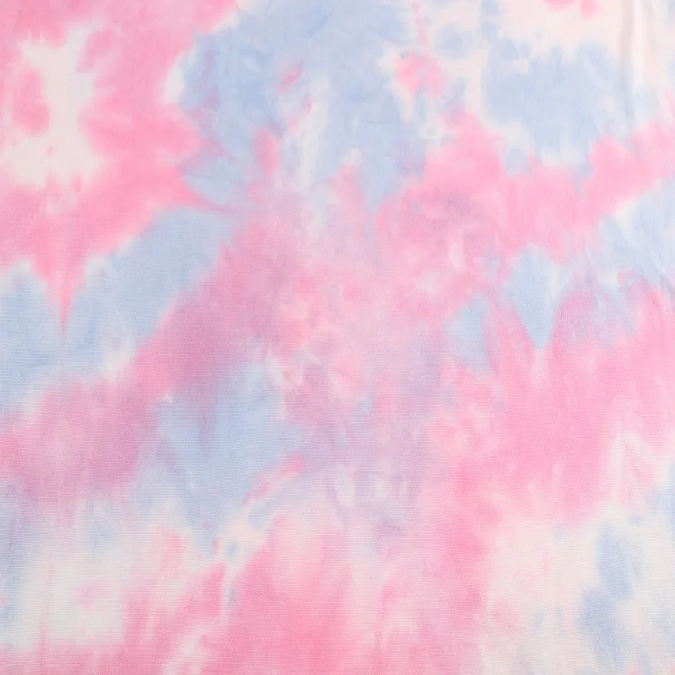 High Quality Tie Dye 21s Cotton Single Jersey Knit Fabric for Girl Garment