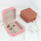 New fashion luxury pu leather small travel jewelry boxes organizer with velvet lining