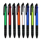 Multifunction three ink color stylus high quality colorful wonderful plastic ballpoint pen with custom print logo