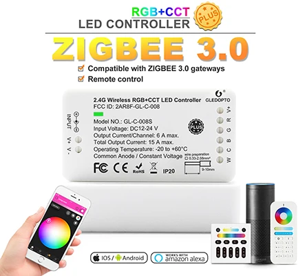 ZigBee LED Controller For RGB And Dual White Color LED Strip ZIgBee3.0 LED Strip Light Controller 2.4G RF Remote LED Controllers - Famidy.com