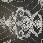 Embroidery Corded Beaded Sequins Lace Fabric For Bridal Wedding Dress