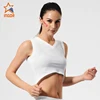 White breathable yoga fitness top custom womens cropped tank top