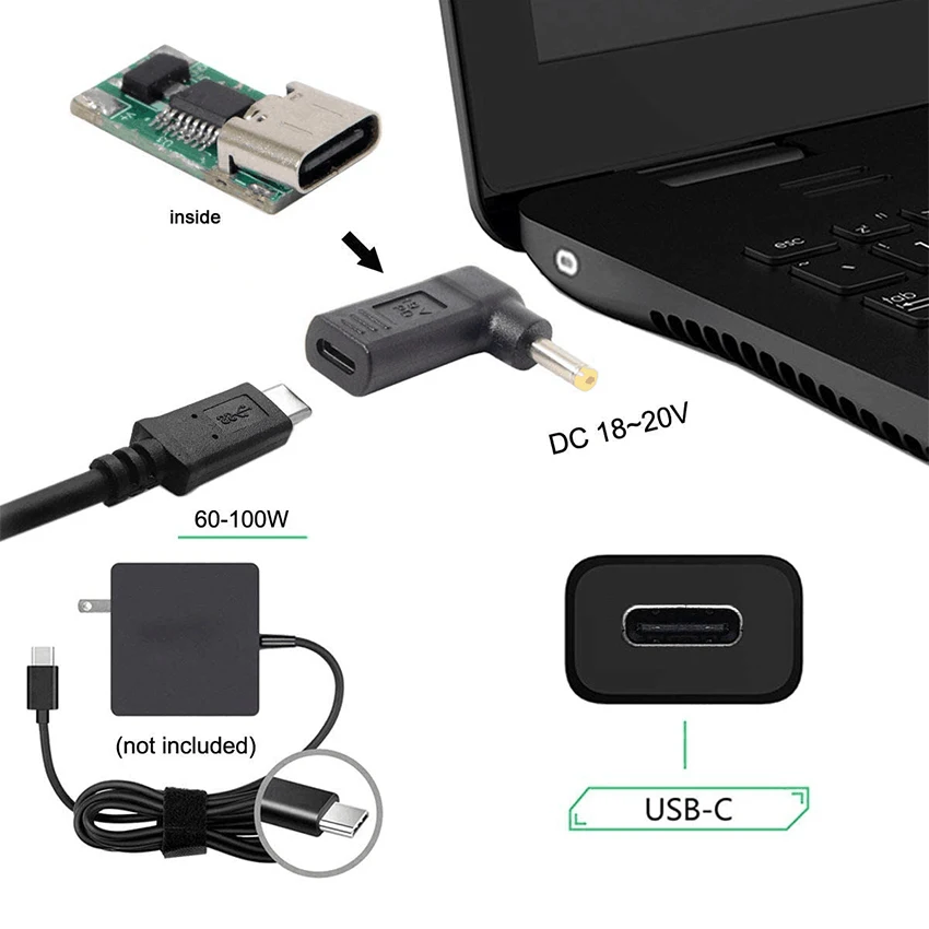 20V Type-c Converter Usb 3.1 Charger Connector Car 5.5 2.1 Type C To Dc Adapter).jpg