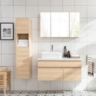 Popular corner solid wood bathroom cabinet furniture bathroom vanity