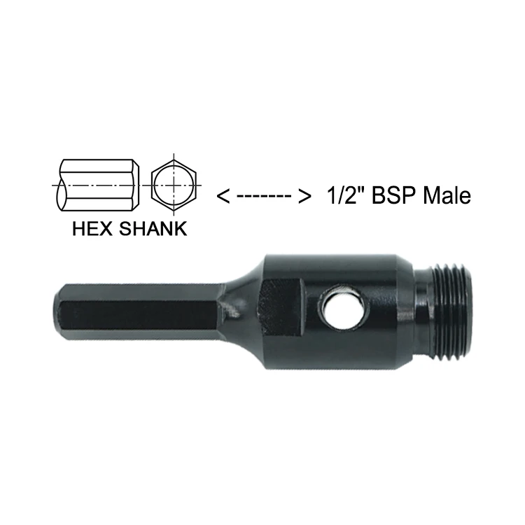 Hex Shank to 1/2 BSP Male Thread Adapter for Diamond Core Drill Bit