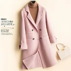 Winter Double-breasted Trench Cashmere Jacket Korean Long Women Double Face 100% Wool Cashmere Coat Women