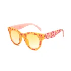 wholesale fashion party uv400 oem custom small colorful printed unisex plastic round kids sunglasses sun glasses
