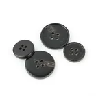 Eco-friendly black fine edge 4holes custom horn button