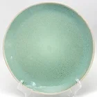 Black spots on green Round Shape Dinner Restaurants Porcelain Dinnerware Ceramic Plate