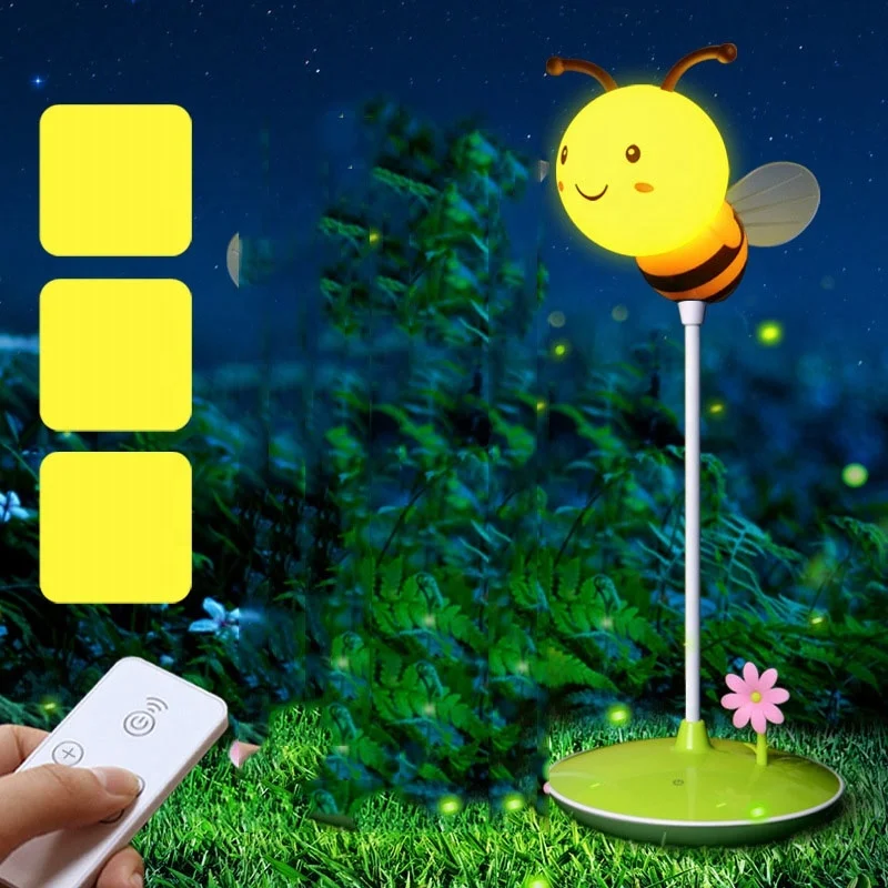 Детская игрушка украшения в спальню ночник Творческий пчела USB LED милый светильник