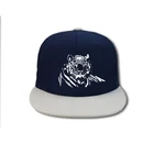 ACE Silk Print Logo Flat Wide Brim Hat Wholesale Royal Blue Snapback Cap