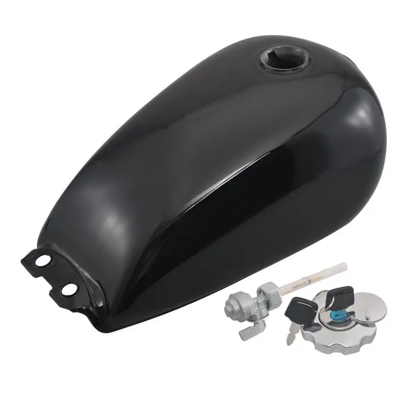 Vivid Black Motorcycle 9L 2.4 Gallon Fuel Gas Tank Cover For Suzuki GN125 GN250