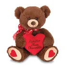 Bear Red Plush Toy Factory Valentines Day Chocolate Color Teddy Bear Plush Toy with Custom Words Red Heart