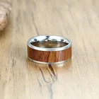 Men Ring Wholesale 316L Stainless Steel Rings High Polished Wood Gymnastic Ring For Men.