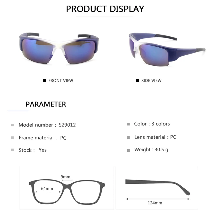 EUGENIA Gafas De Sol Hombre Mirror Lens Square Plastic Sport Sunglasses