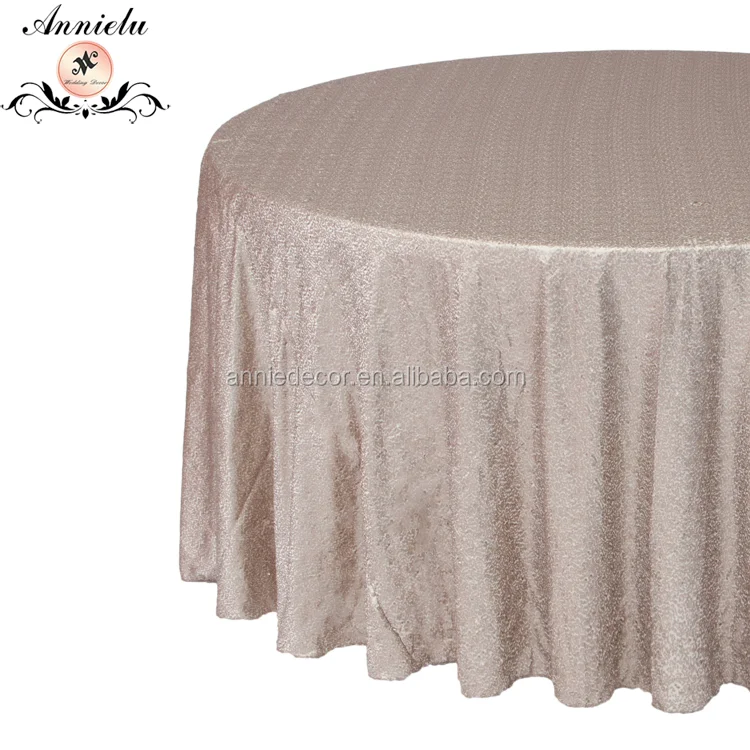 New Style round 3mm sequin embroidered wedding table cloth