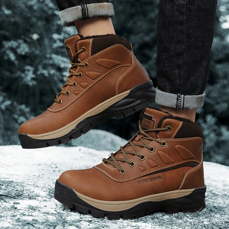 Genuine Leather Comfortable High-Top Hiking Boots For Men Brown S219-2192 (STOCK ITEM-20% OFF) 21 PRISTINE