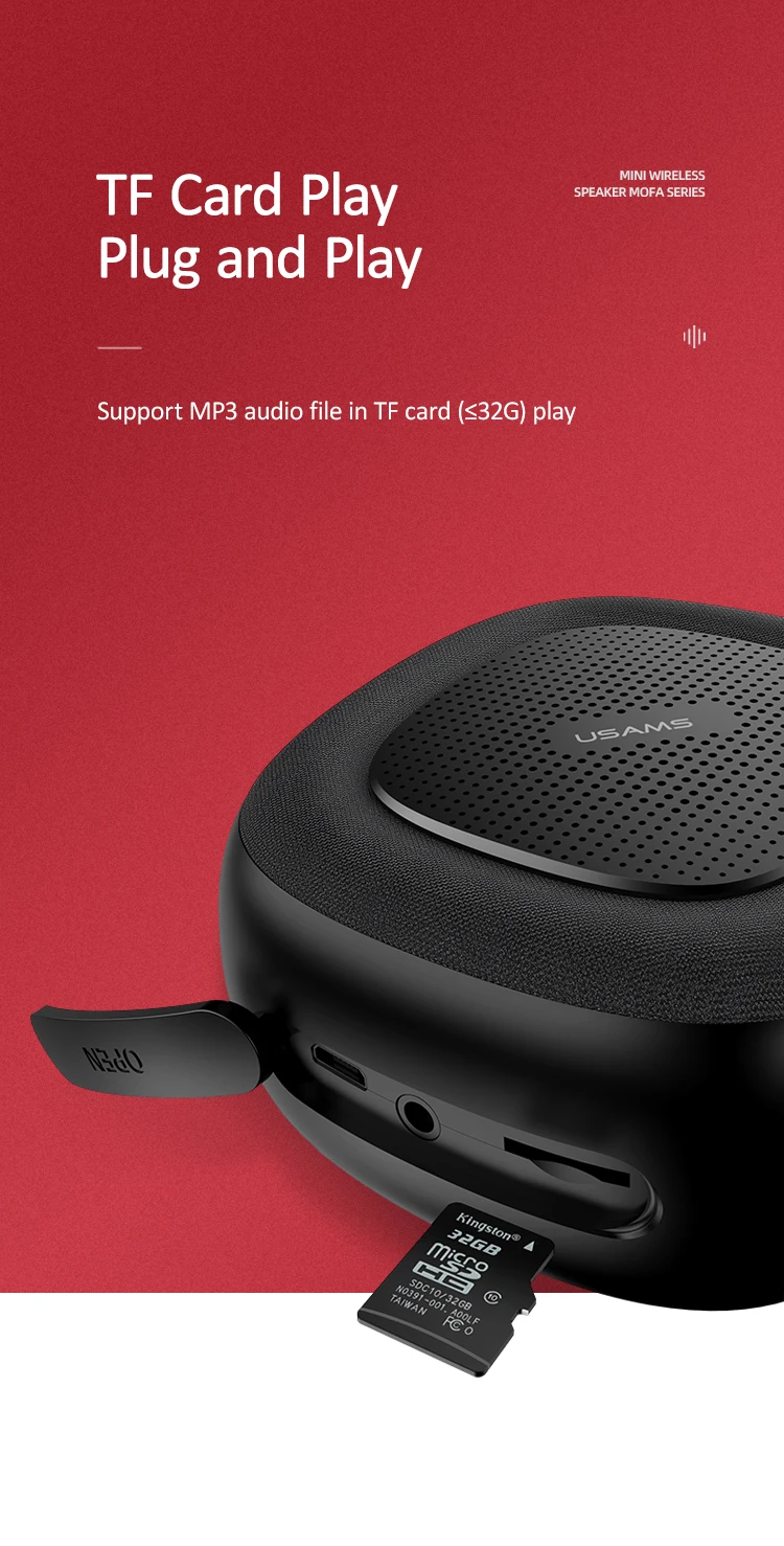 Usams High quality Mofa Series Hands-free Wireless Mini AUX Speaker - ANKUX.COM